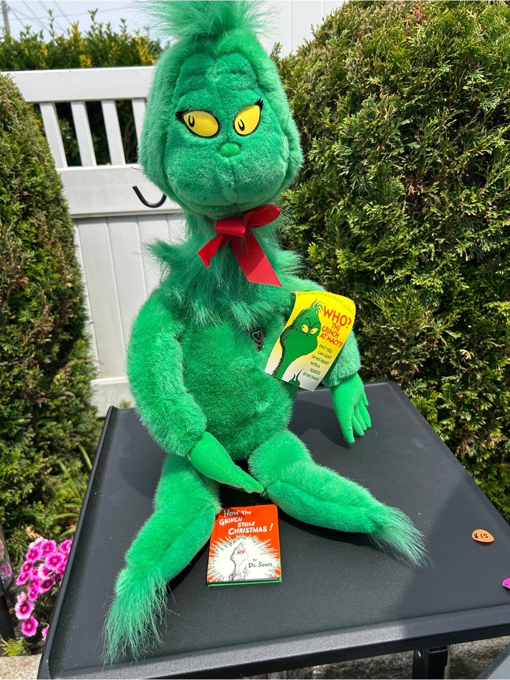 Vintage Macys Dr. Seuss Green Grinch Plush Toy - Bright Green